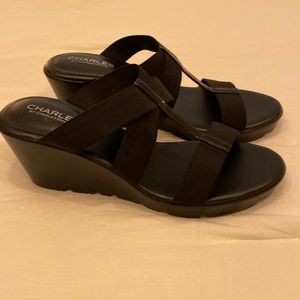 Charles by Charles David Black Wedge Heels - Size 8